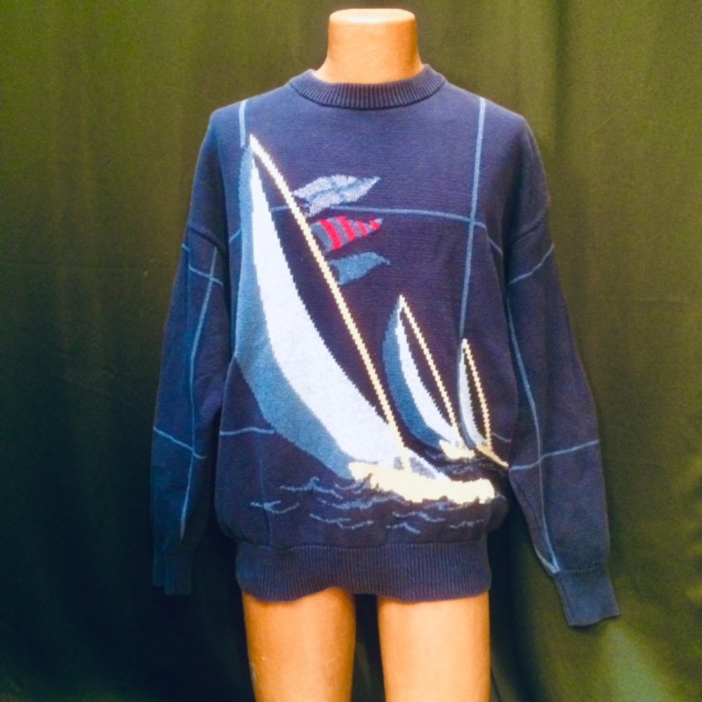 Nautica Mens Fleece Logo Crewneck Sweatshirt In Blue